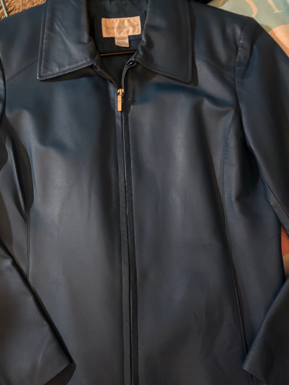 Women’s Teal Genuine Leather Jacket - Bikercore - Sz M